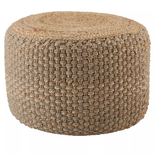 Product Image 1 for Kealani Trellis Gray/ Beige Cylinder Pouf from Jaipur