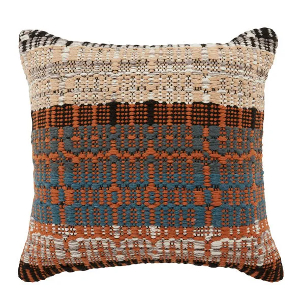 Product Image 5 for Zyan Indoor/ Outdoor Orange/ Blue Trellis Pillow from Jaipur