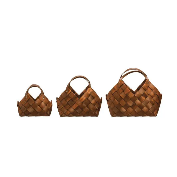 Product Image 1 for Artisanal Woven Wood Nesting Baskets, Set of 3 from Creative Co-Op