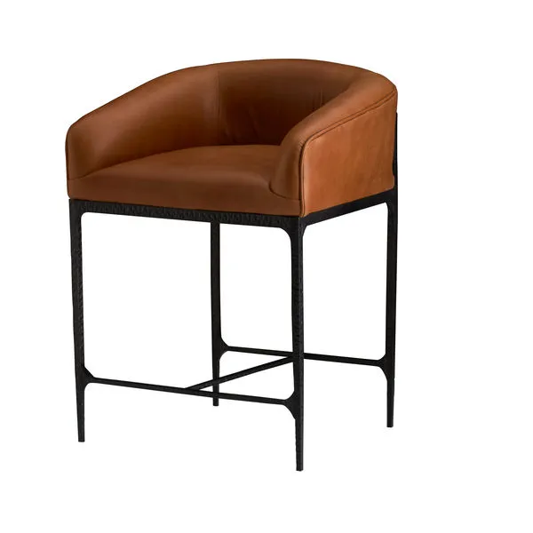 Product Image 1 for Osbourne Brown Russet Leather Counter Stool from Arteriors