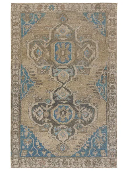 Product Image 1 for Nithas Medallion Green / Blue Rug from Jaipur