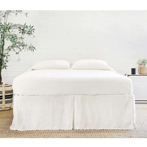 Product Image 1 for Pleated Cream Linen Queen Bed Skirt from Pom Pom at Home