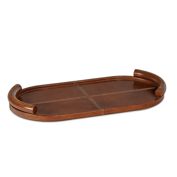 Product Image 1 for Forte Leather Oval Tray from Regina Andrew Design