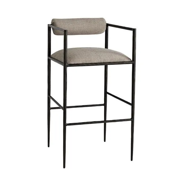 Product Image 6 for Barbana Natural Black Iron Bar Stool from Arteriors