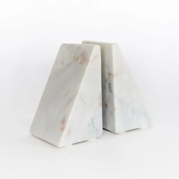 Product Image 3 for Alexandra White Marble Bookends from BIDKHome