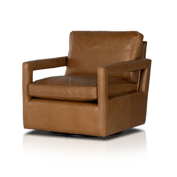 Product Image 1 for Olson Leather Swivel Chair - Sonoma Butterscotch from Four Hands