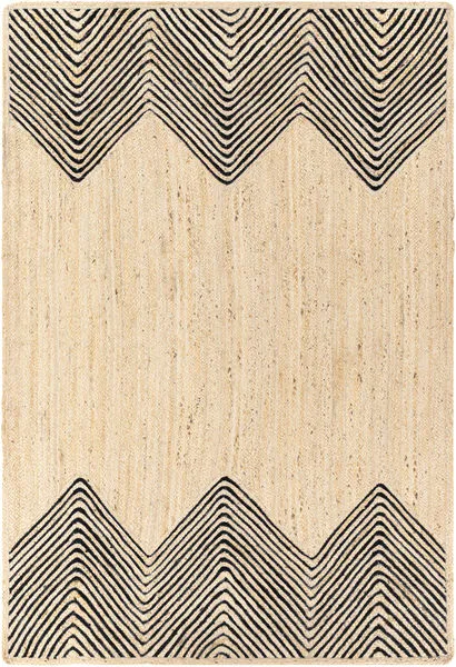 Product Image 1 for Bryant Global Hand-Woven Jute Black / Light Beige Rug - 5' x 7'6" from Surya