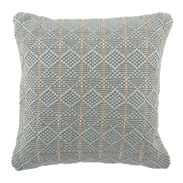 Product Image 3 for Lindy Indoor/ Outdoor Light Blue/ Gray Geometric Pillow from Jaipur