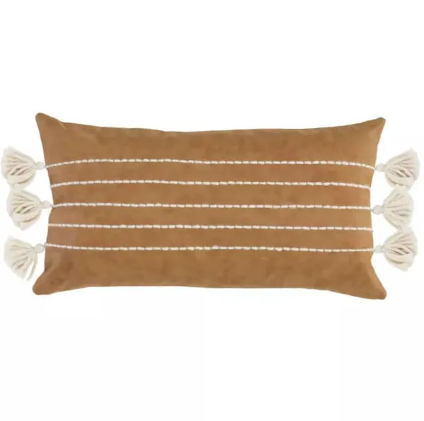 Product Image 1 for Ezekiel Vegan Leather Camel Pillow (Set Of 2) from Classic Home Furnishings