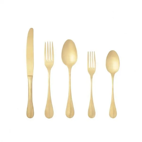 Product Image 1 for Nau Brushed Gold Flatware, 5 Pieces - Gold from Costa Nova