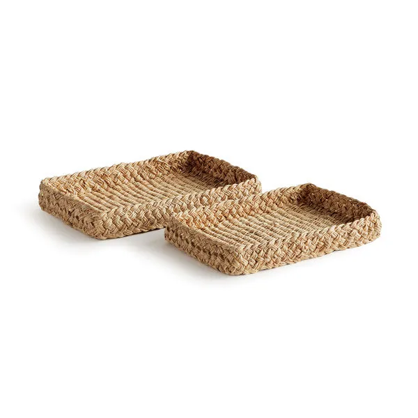 Product Image 1 for Abaca French Braided Square Trays, Set Of 2 from Napa Home And Garden