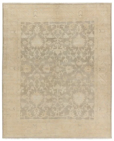 Product Image 1 for Verity Hand-Knotted Floral Beige / Light Gray Rug 18" x 18" from Jaipur