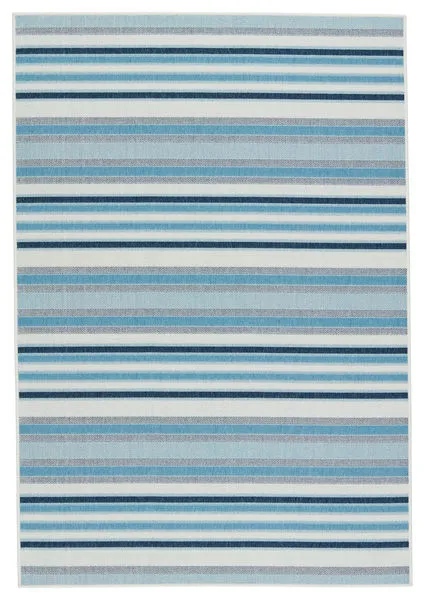 Product Image 3 for Lloria Indoor/ Outdoor Striped Blue/ Cream Rug from Jaipur