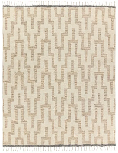 Product Image 1 for Emre Global Hand-Knotted Chevron Cream/ Tan Rug - 6' x 9' from Jaipur