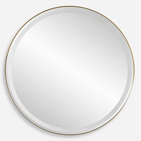 Product Image 1 for Crofton Lighted Brass Round Mirror from Uttermost