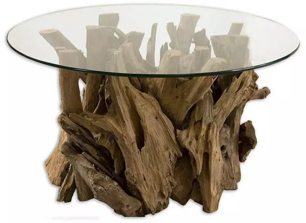 Product Image 2 for Uttermost Driftwood Glass Top Cocktail Table from Uttermost