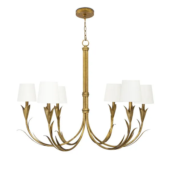 Product Image 1 for River Reed Basin Antique Gold Leaf Small Chandelier from Regina Andrew Design