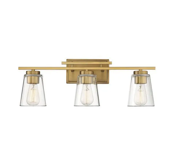 Product Image 2 for Calhoun 3 Light Warm Brass Bath Bar from Savoy House