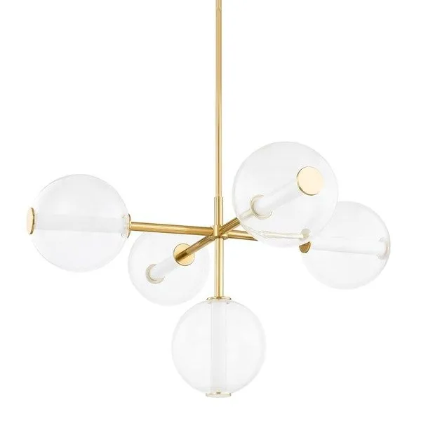 Product Image 1 for Richford 5-Light Aged Brass Chandelier from Hudson Valley
