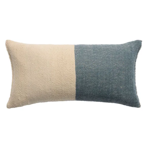 Product Image 1 for Neem X Abdul Handmade Solid Natural / Blue Pillow from Jaipur