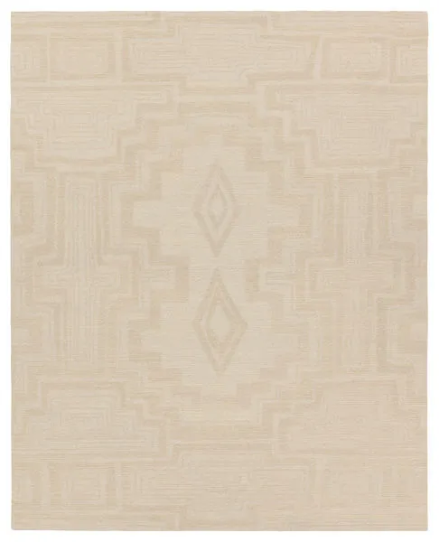 Product Image 1 for Aterian Handmade Medallion Light Gray / Cream Rug 10' x 14' from Jaipur