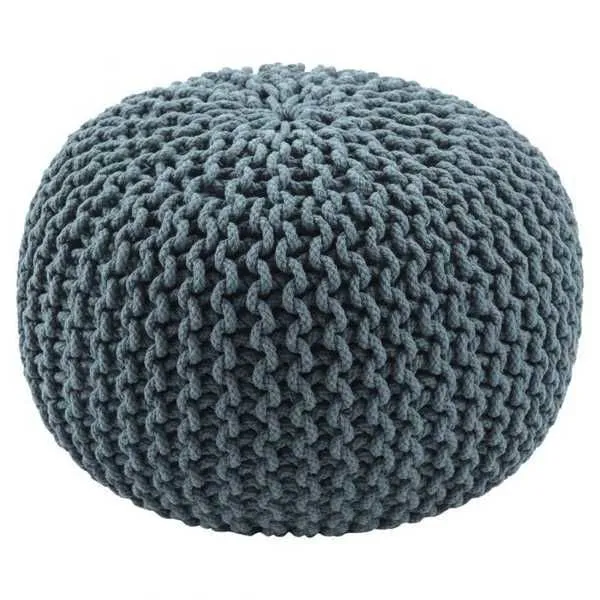 Product Image 1 for Visby Teal Textured Round Pouf from Jaipur