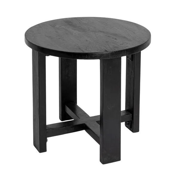 Product Image 1 for Noir Black Acacia Side Table from Creative Co-Op