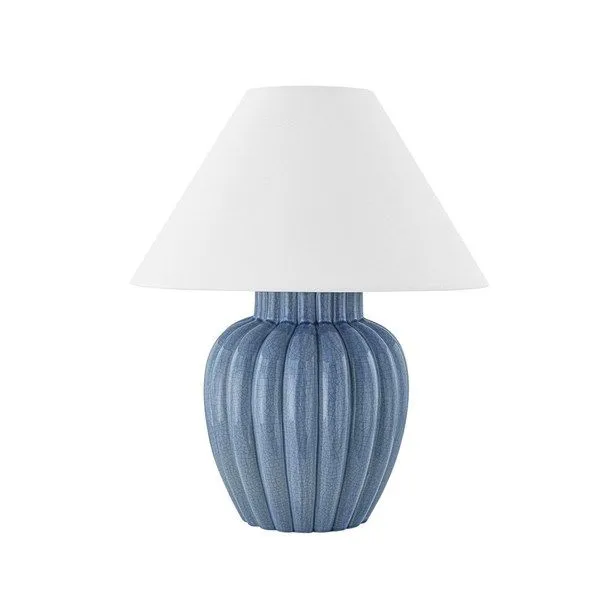 Product Image 1 for Clarendon 1-Light Blue Ceramic Table Lamp from Mitzi