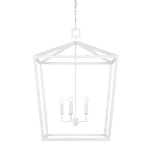 Product Image 1 for Denison White Wrought Iron Chandelier from Currey & Company