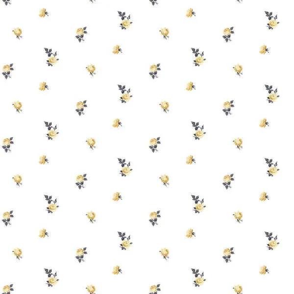 Product Image 1 for Miniature Roses Black & Gold Premium Matte Wallpaper from Mitchell Black