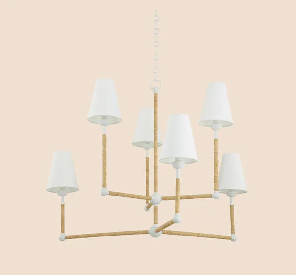 Product Image 1 for Mariana 6-Light Modern Coastal Rope-Wrapped Chandelier from Mitzi