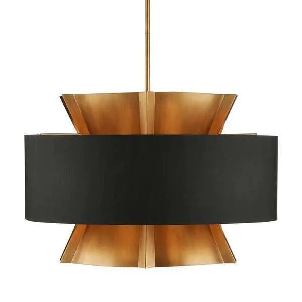 Product Image 2 for Oxenwood Black and Brass Wrought Iron Chandelier from Currey & Company