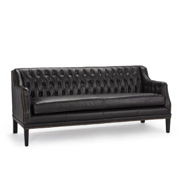 Product Image 1 for Essex Black Leather Sofa from Regina Andrew Design