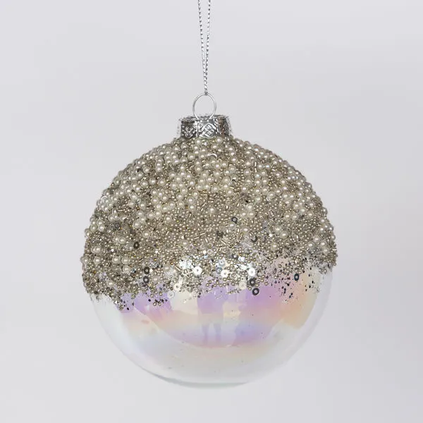 Product Image 7 for Adele Silver Glass Glitter Ball Ornaments, Set of 2 from Sullivans