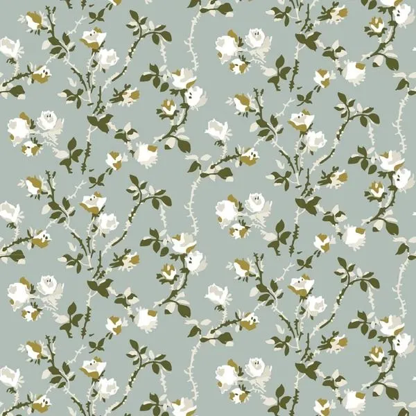Product Image 2 for Rose Thorns Ash Blue Removable Peel & Stick Wallpaper from Mitchell Black