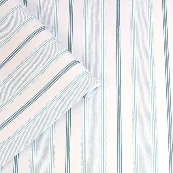 Product Image 1 for Laura Ashley Heacham Seaspray Striped Wallpaper from Graham & Brown