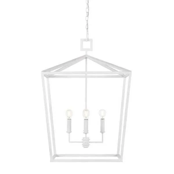 Product Image 1 for Denison Large White Wrought Iron Chandelier from Currey & Company