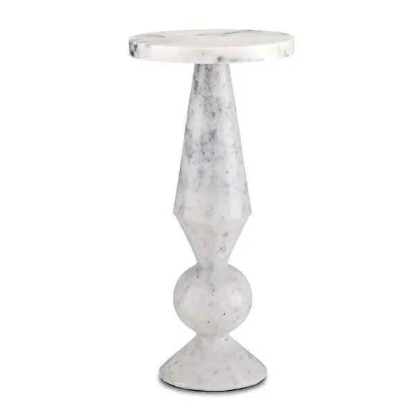 Product Image 1 for Quince White Marble Accent Table from Currey & Company