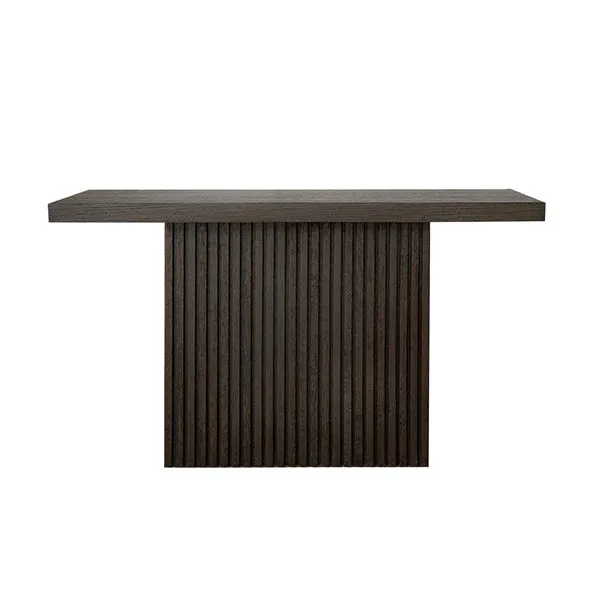 Product Image 1 for Vanna Slatted Pedestal Base Console Table In Dark Espresso Oak from Worlds Away