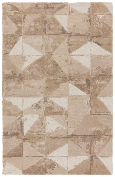 Product Image 1 for Agate Handmade Geometric Taupe/ Cream Rug - 18" Swatch from Jaipur
