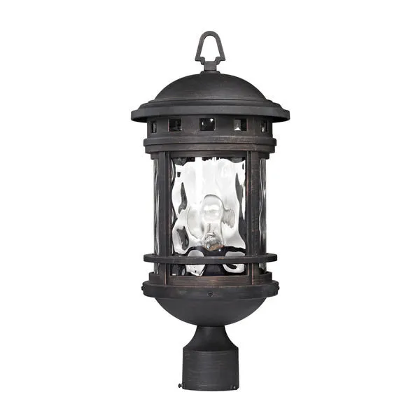 Product Image 1 for Costa Mesa 1 Light Outdoor Post Lantern In Weathered Charcoal from Elk Lighting