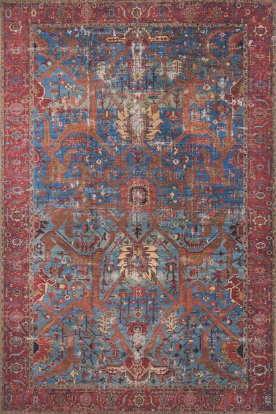 Product Image 5 for Loren Blue / Red Rug from Loloi