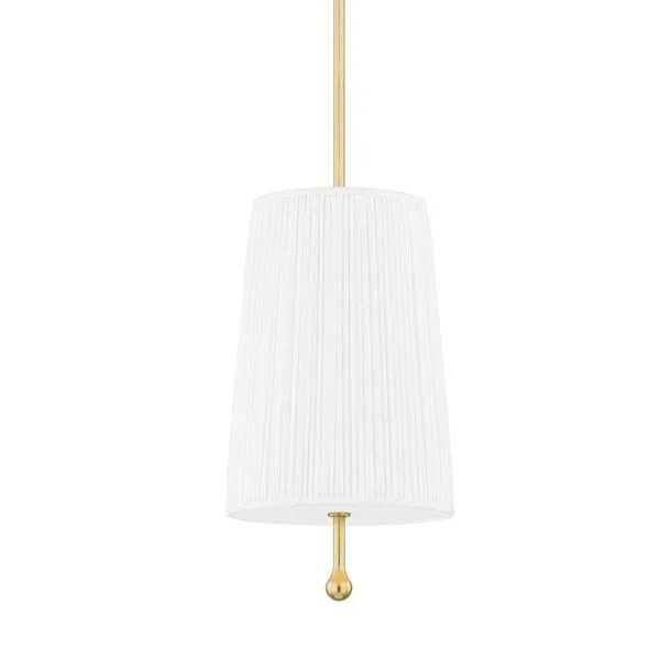 Product Image 1 for Adeline Transitional Pendant Light with White-Pleated Shade from Mitzi