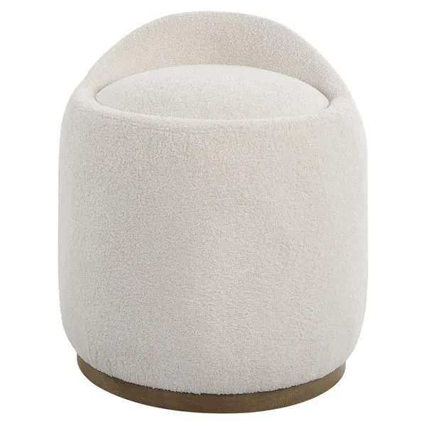 Product Image 1 for Swirl Swivel Sheepskin Ottoman from Uttermost
