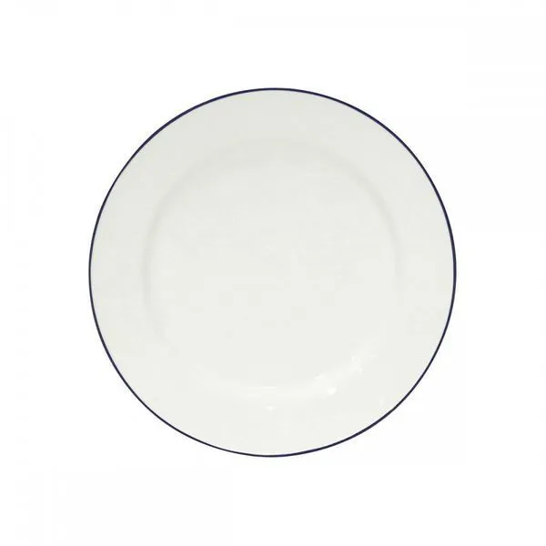 Product Image 1 for Beja Ceramic Stoneware Dinner Plate, Set of 6 - White & Blue from Costa Nova