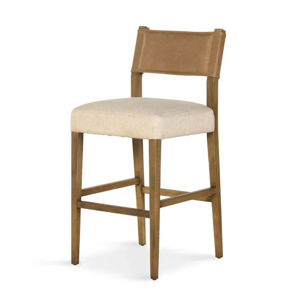 Product Image 1 for Ferris Top Grain Leather Stool - Winchester Beige from Four Hands