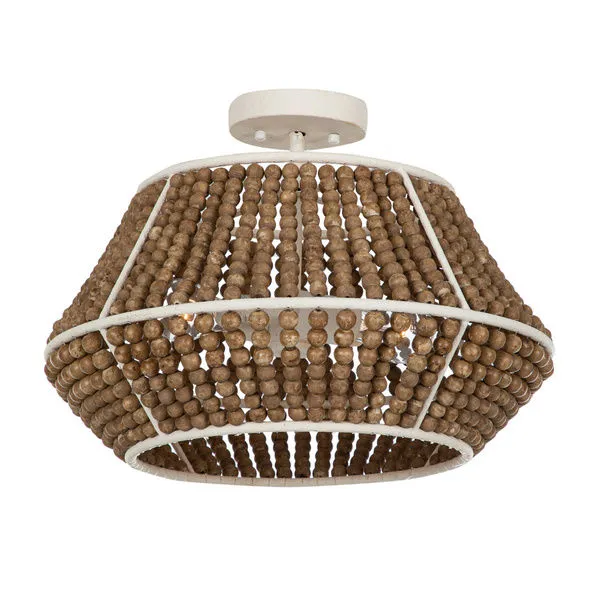 Product Image 1 for Gilmer Beaded Wood Semi-Flush Mount from Gabby