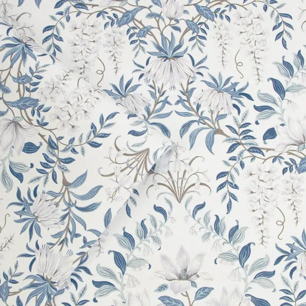 Product Image 1 for Laura Ashley Parterre Off-White / Seaspray Floral Wallpaper from Graham & Brown