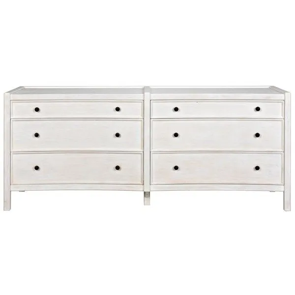 Product Image 1 for Hampton 6 Drawer White Wood Dresser from Noir