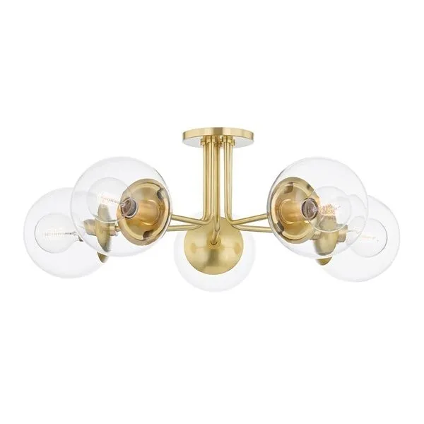Product Image 1 for Meadow 5 Light Semi Flush from Mitzi